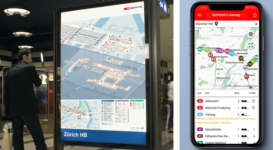SBB Bahnhofplan und S-Bahn München Live Map